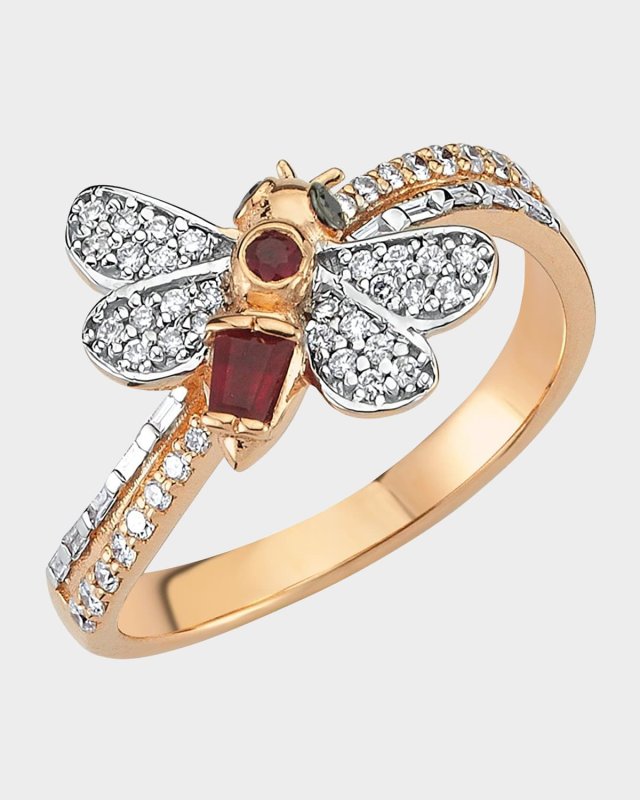 Honeycomb Diamond and Stone Ring, Size 6.5